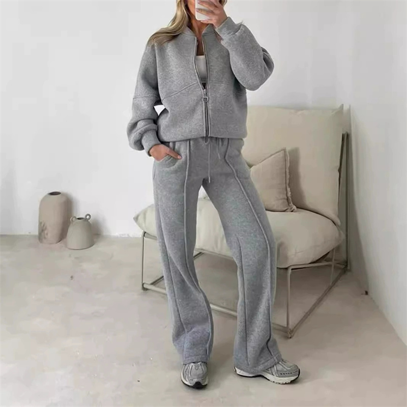 Wide Leg Trouser 70S - 2025 Sweatshirt Tweedelig pak Dames Casual