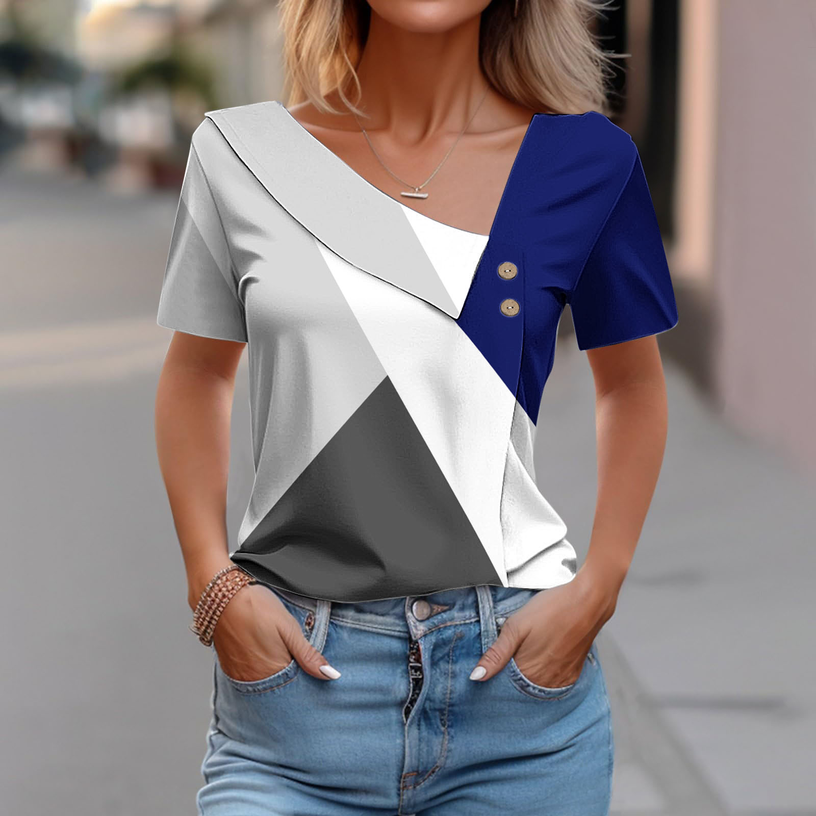 Tie Dye Shirt Vintage - Mode Dames T-Shirt Met Korte Mouwen