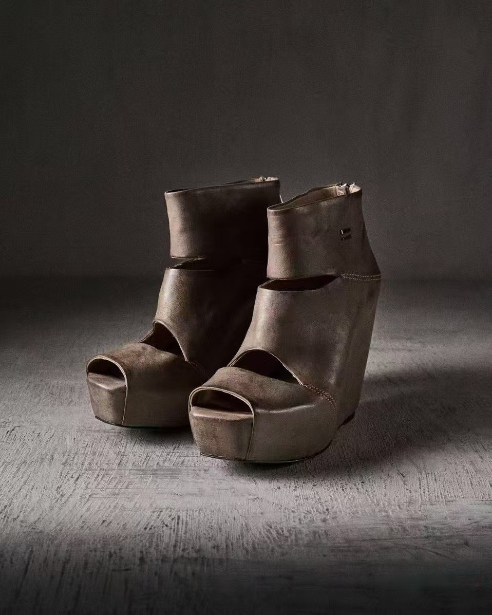 Vintage Fashion Boots - Zomer nieuwe dames vintage grijze noodleren