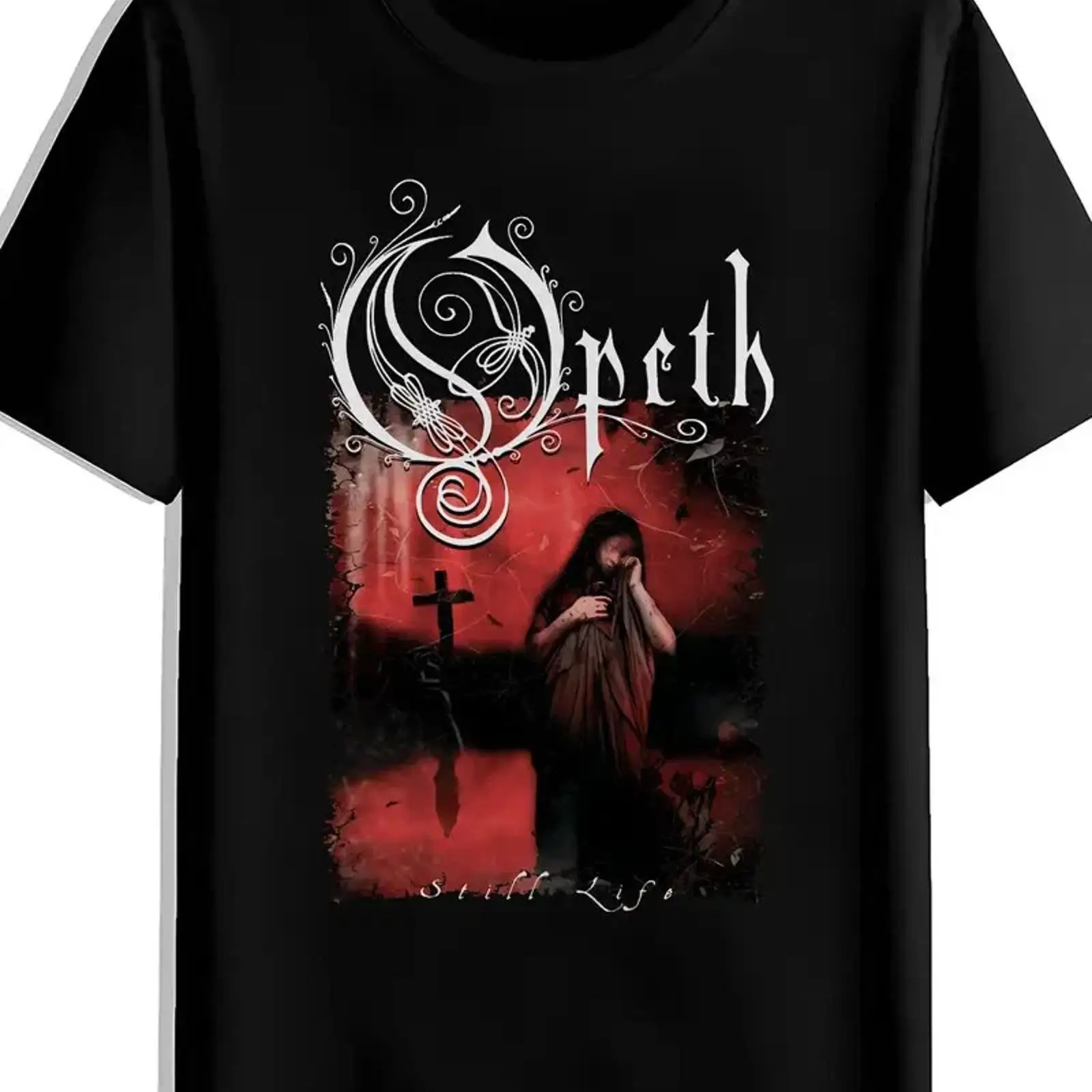 Vintage Fashion Icons - Zwart Opeth-geïnspireerd gothic rockband-T-shirt voor heren,
