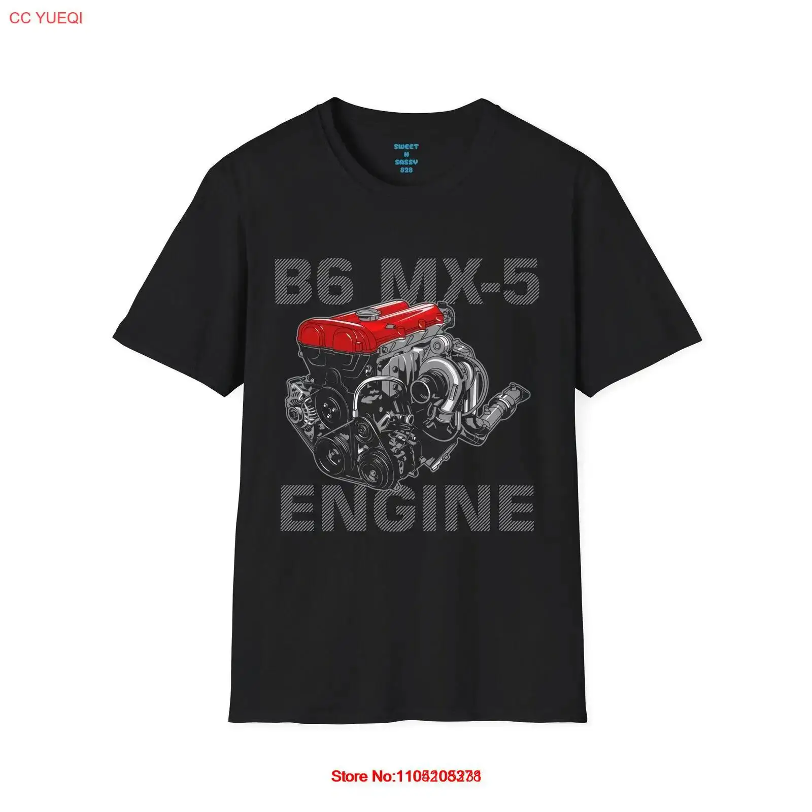 Vintage Fashion Icons - B6 MX5 T-shirt Iconische Miata-motor voor