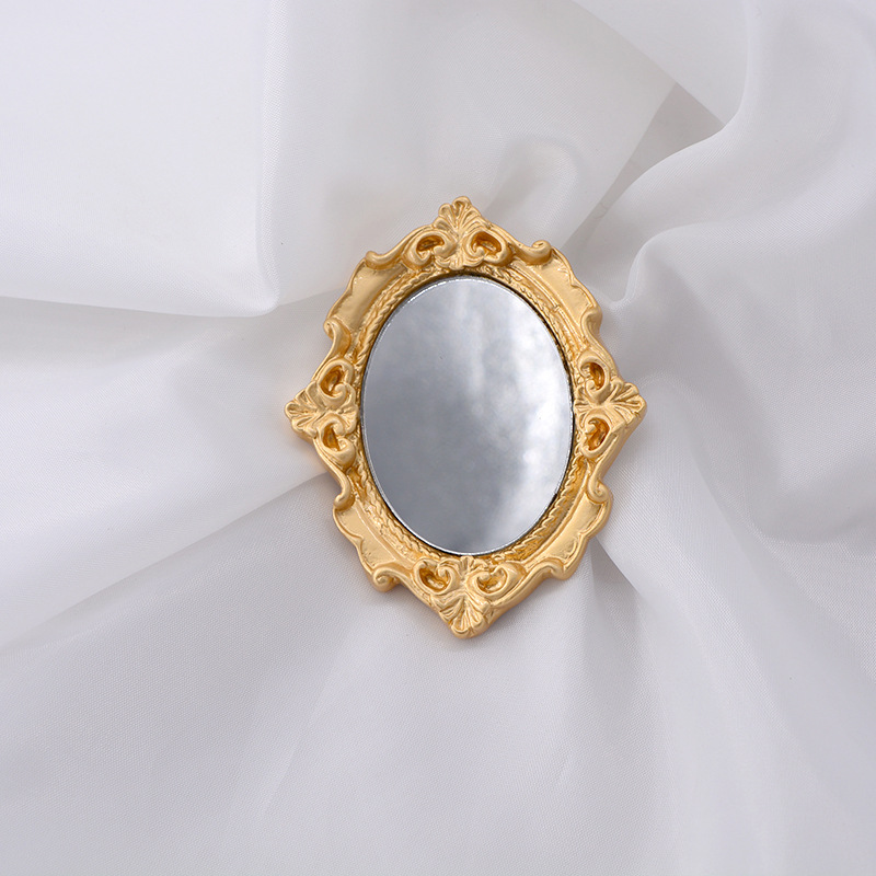 Vintage Fashion Photos - Vintage gegraveerde spiegel fotolijst broche pin