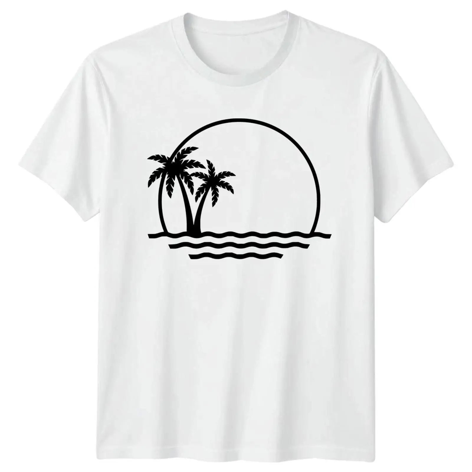 Vintage Fashion Herren - Tropical Beach Travel Palm Trees Sunset