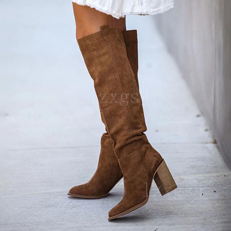 Vintage Fashion Boots - Dameslaarzen Mode Casual Vintage Retro Bruin