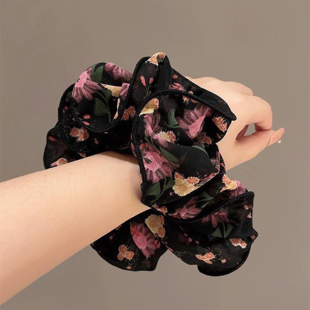 Vintage Fashion Looks - 1pc Fashion Vintage donkere bloemen chiffon