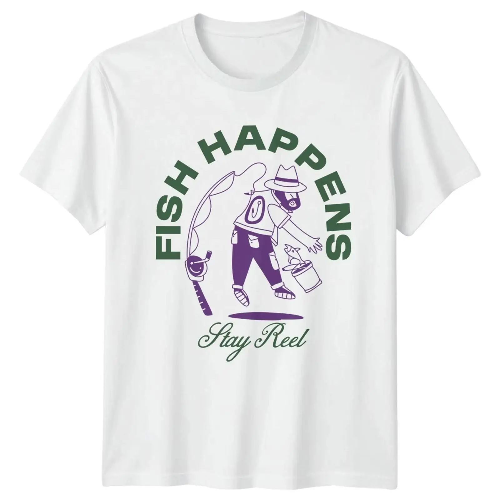Vintage Fashion Herren - Fish Happens Stay Reel Herren T-shirt