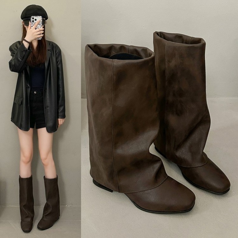 Vintage Fashion Boots - 2026 Nieuwe Square Head Vintage Mode
