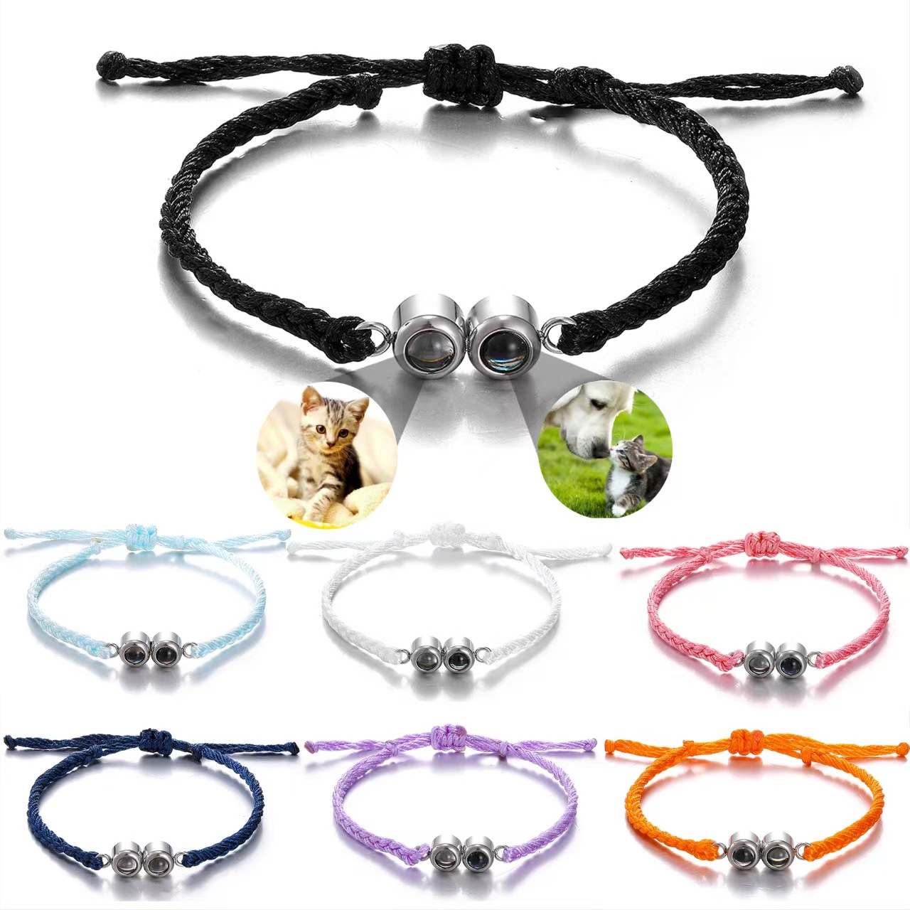 Vintage Fashion Photos - Op maat gemaakte kleurenfoto handgeweven armband