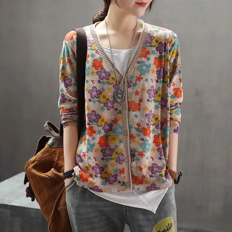 Crop Cardigan Vintage - Vintage losse truien jas lente herfst