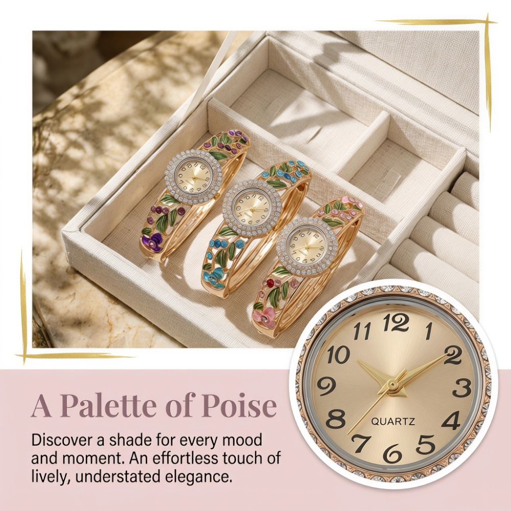 Vintage Fashion Week - Rijk aan bloemen Vintage horloge Ronde