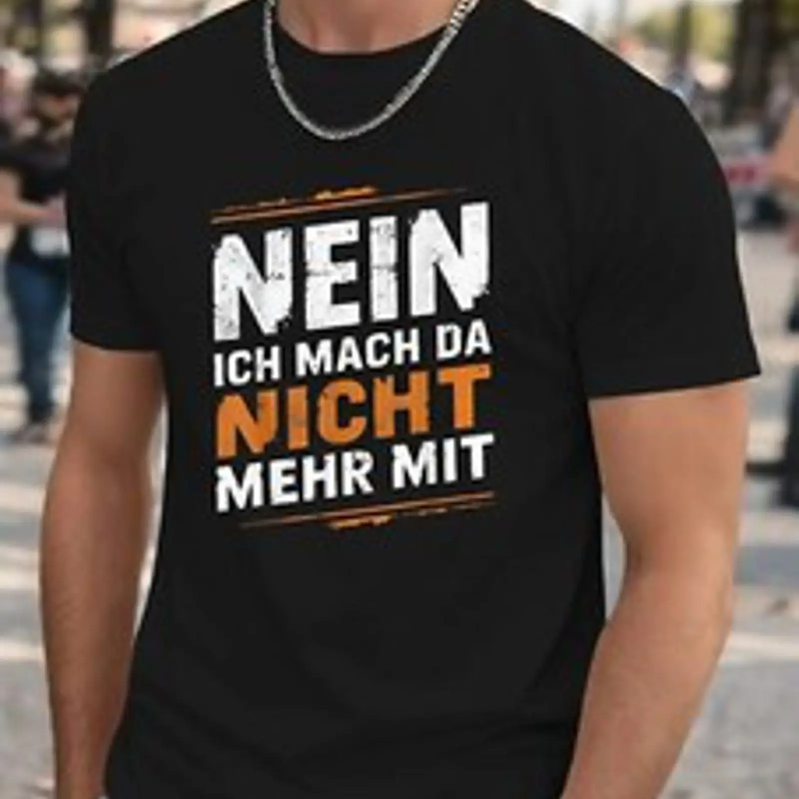 Vintage Fashion Herren - Heren T-shirt Nee, ik doe er