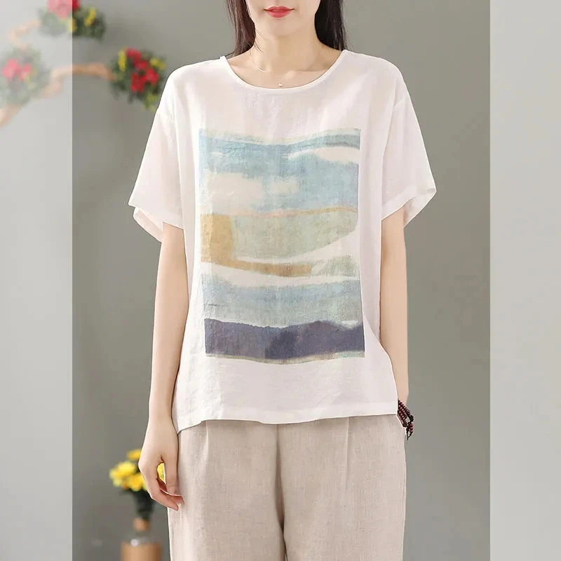 Tie Dye Shirt Vintage - Witte Tie Dye Art Printing Katoen