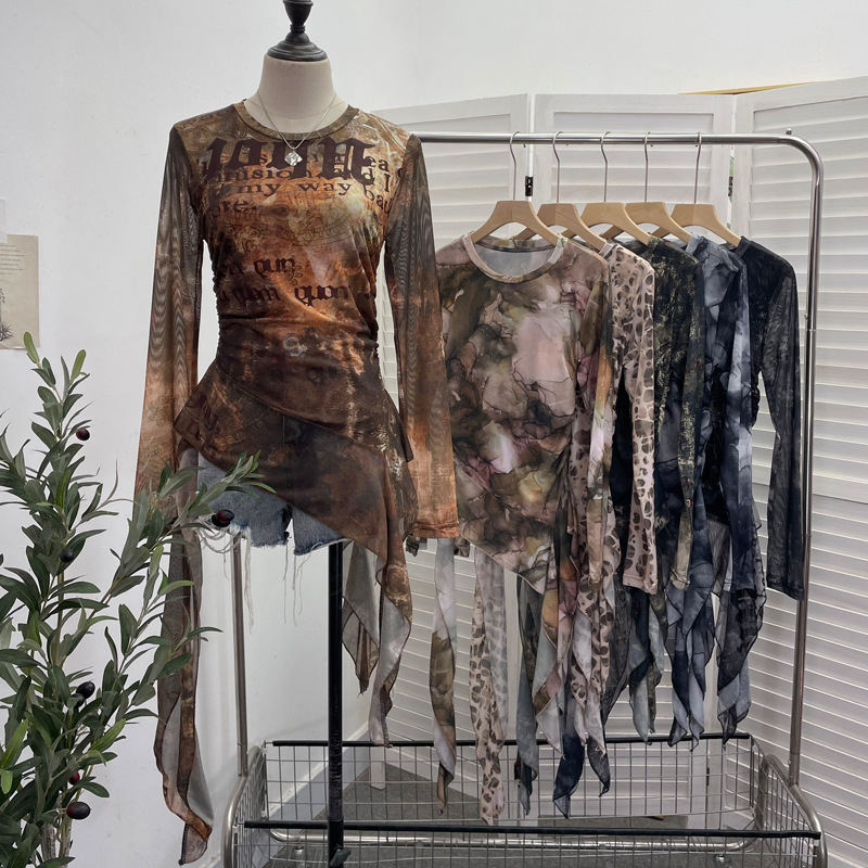 ISAROSE Y2K Mesh T-shirt voor  - Tie Dye Shirt Vintage recensie en prijs