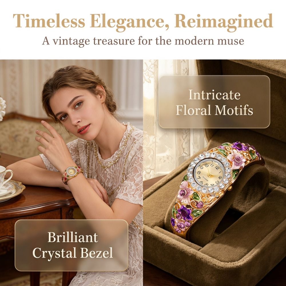 Rijk aan bloemen Vintage horlo - Vintage Fashion Week recensie en prijs