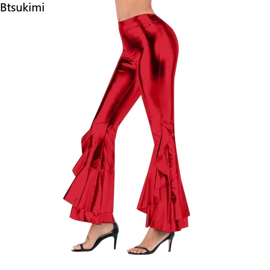 Glanzende flare-broek voor dam - Wide Leg Trouser 70S recensie en prijs
