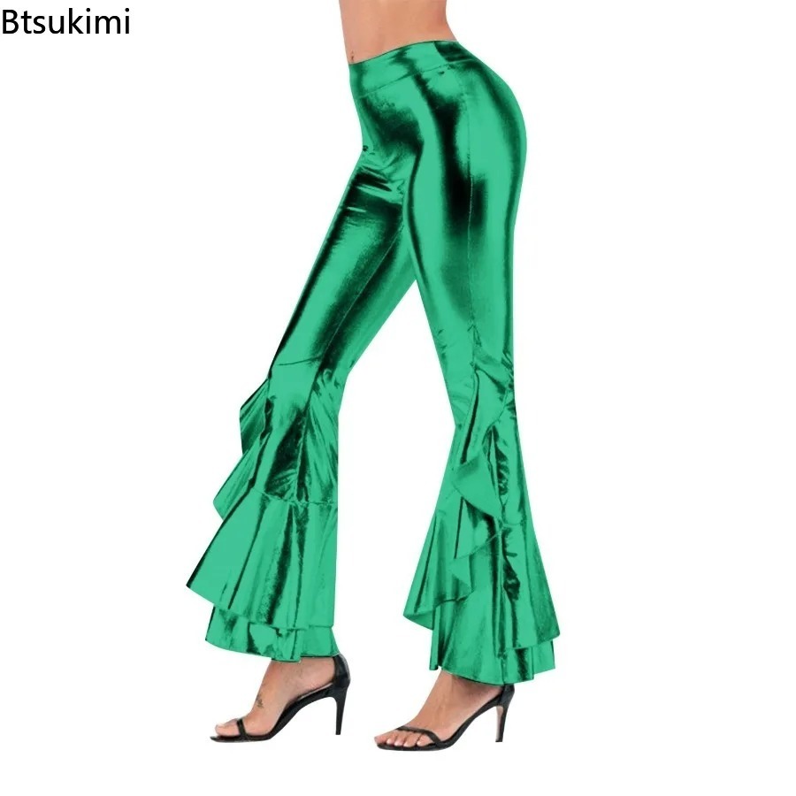 Glanzende flare-broek voor dam - Wide Leg Trouser 70S recensie en prijs