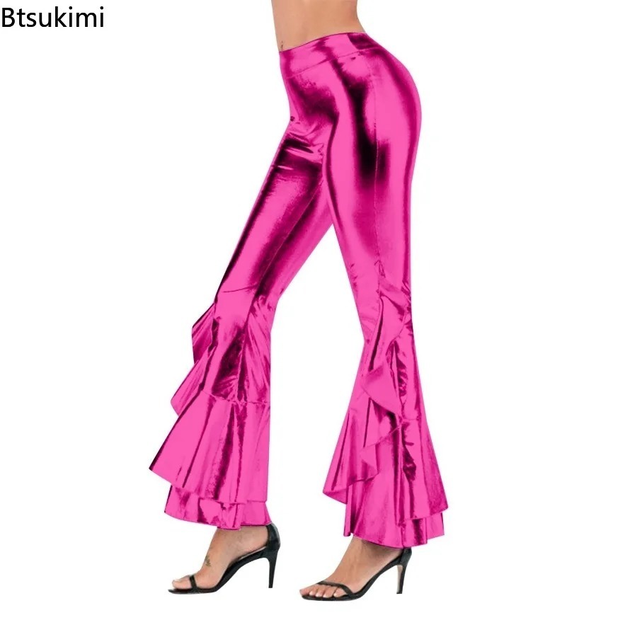 Glanzende flare-broek voor dam - Wide Leg Trouser 70S recensie en prijs