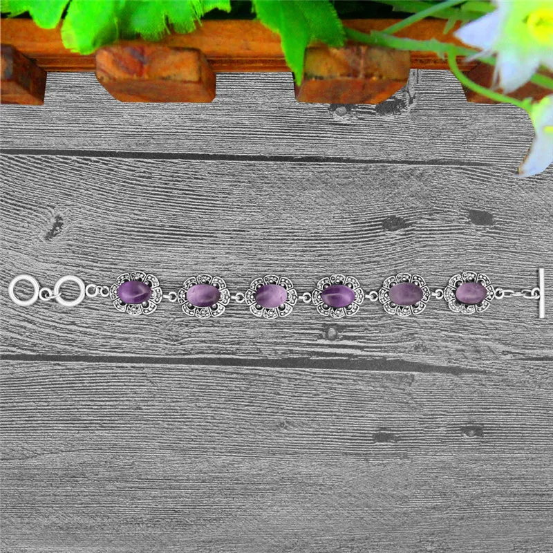 Ovale Amethist Armband Bloem P - Vintage Fashion Looks recensie en prijs