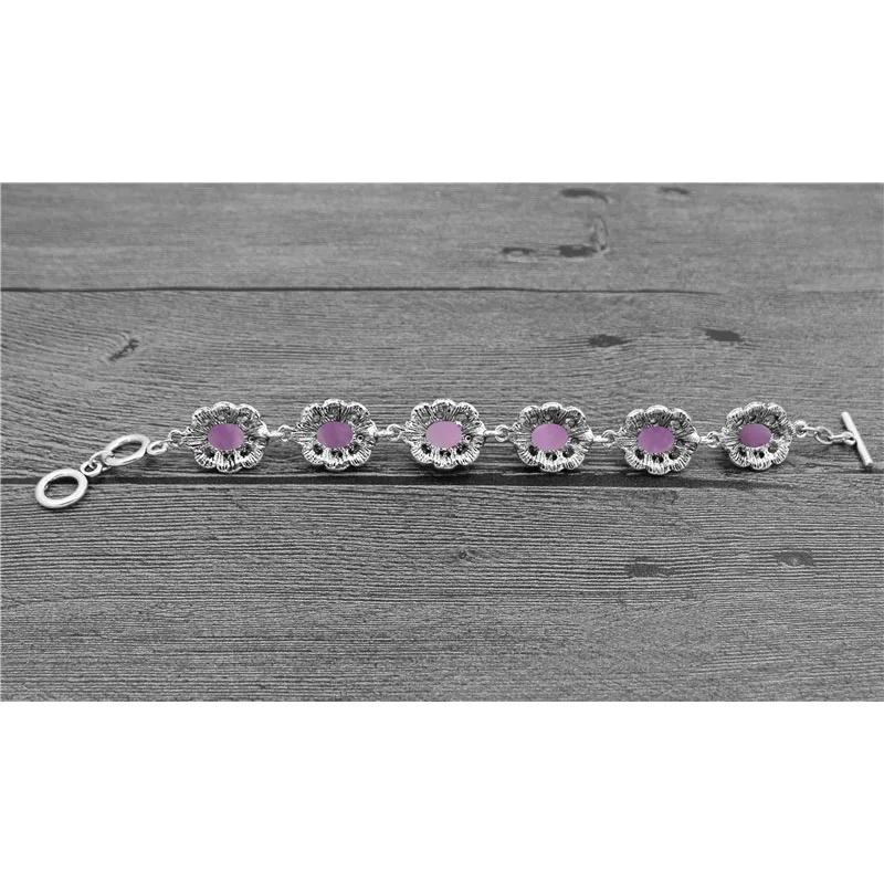 Ovale Amethist Armband Bloem P - Vintage Fashion Looks recensie en prijs