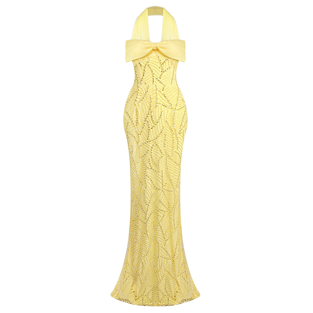 Vintage gele mesh pailletten g - Vintage Fashion Exhibition recensie en prijs