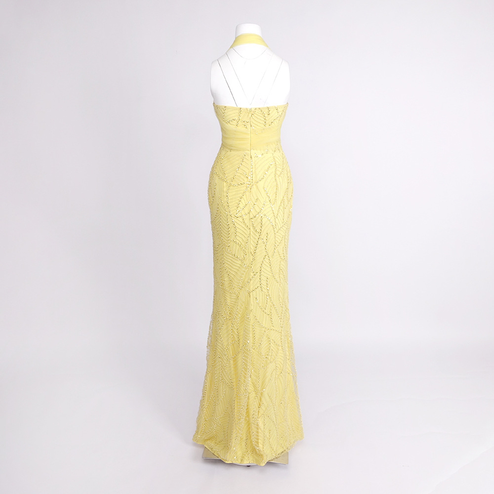 Vintage gele mesh pailletten g - Vintage Fashion Exhibition recensie en prijs