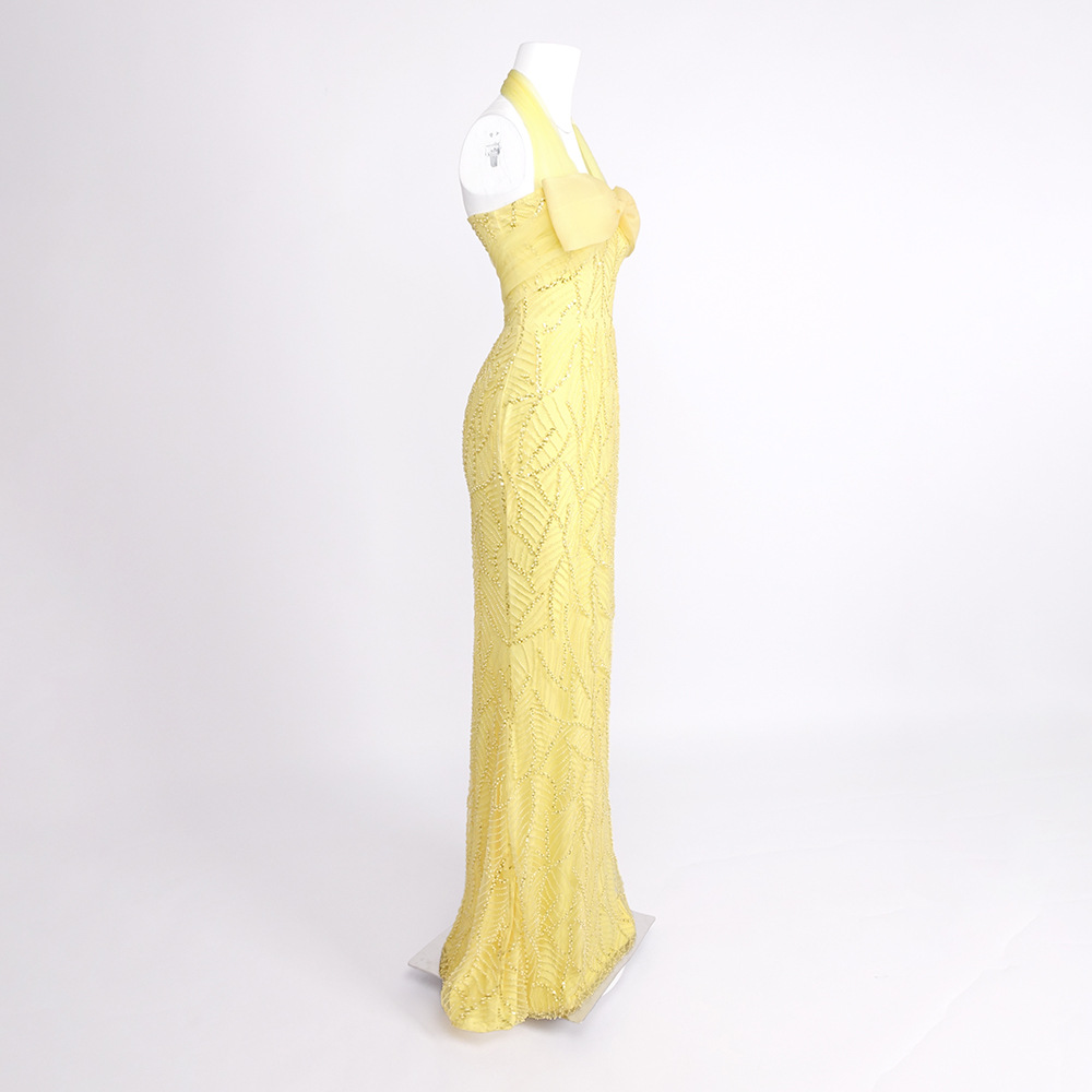 Vintage gele mesh pailletten g - Vintage Fashion Exhibition recensie en prijs