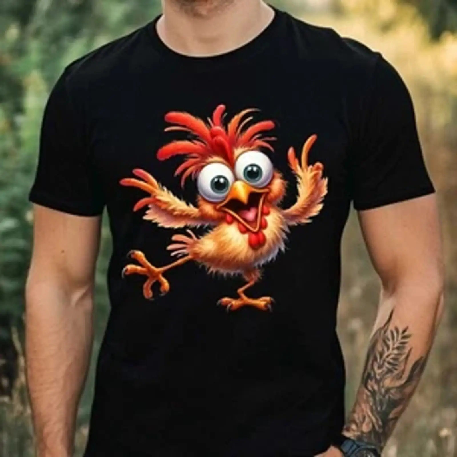 T-shirt Heren Grappig Kip Moti - Vintage Fashion Herren recensie en prijs