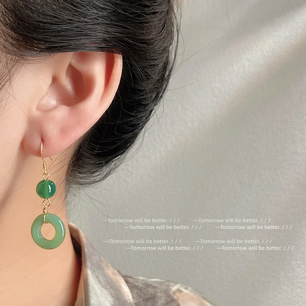Groene echte jade ring oorbell - Vintage Fashion Stores recensie en prijs