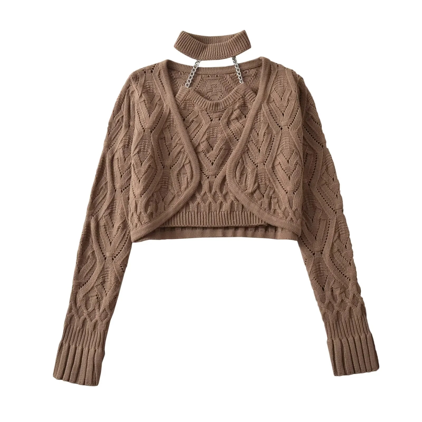 Vrouwen Zwart Halter Cropped C - Crop Cardigan Vintage recensie en prijs