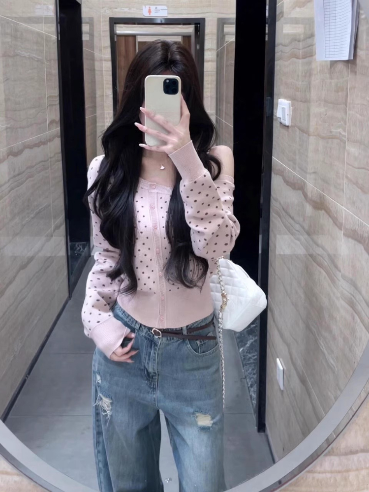 Y2k Esthetische Skew Kraag Pol - Crop Cardigan Vintage recensie en prijs