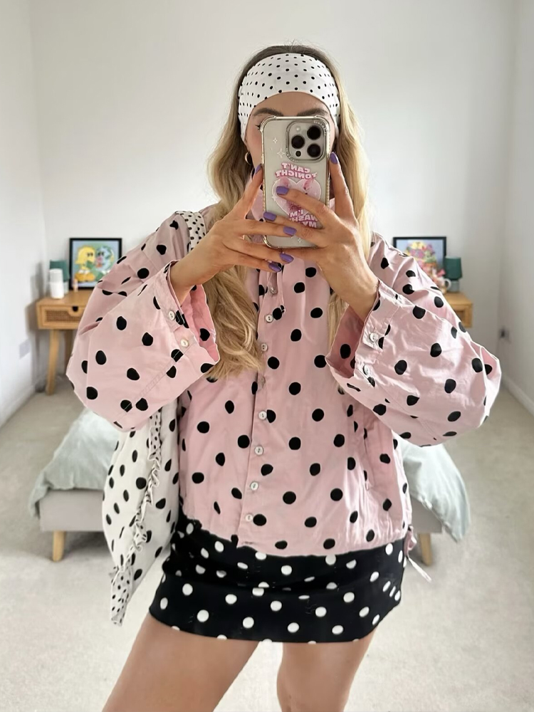 HH Damesmode Polka Dot Trekkoo - Vintage Fashion Looks recensie en prijs