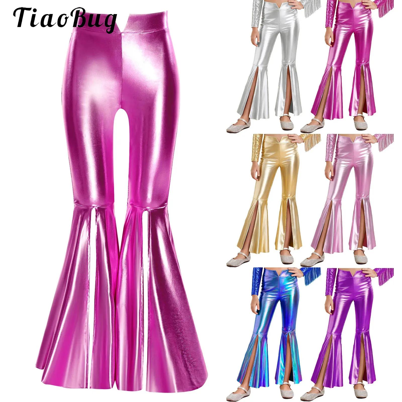 Meisjes glanzende metallic leg - Wide Leg Trouser 70S recensie en prijs