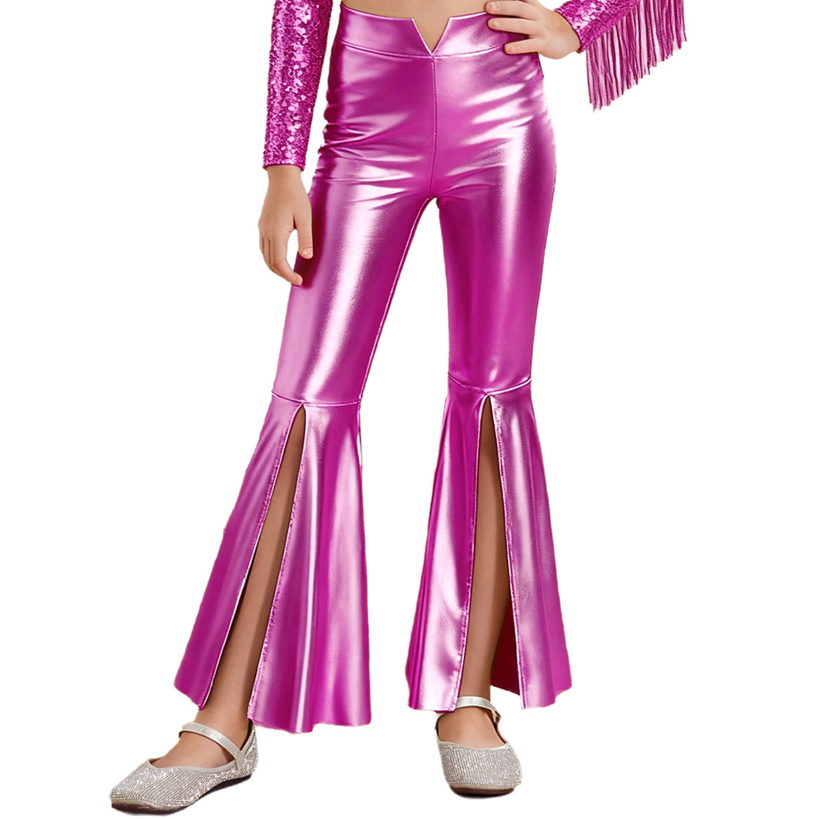 Meisjes glanzende metallic leg - Wide Leg Trouser 70S recensie en prijs