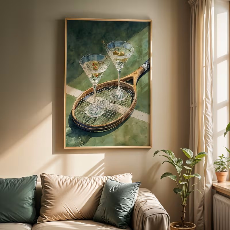 Vintage poster met tennisclubt - Vintage Fashion Club recensie en prijs