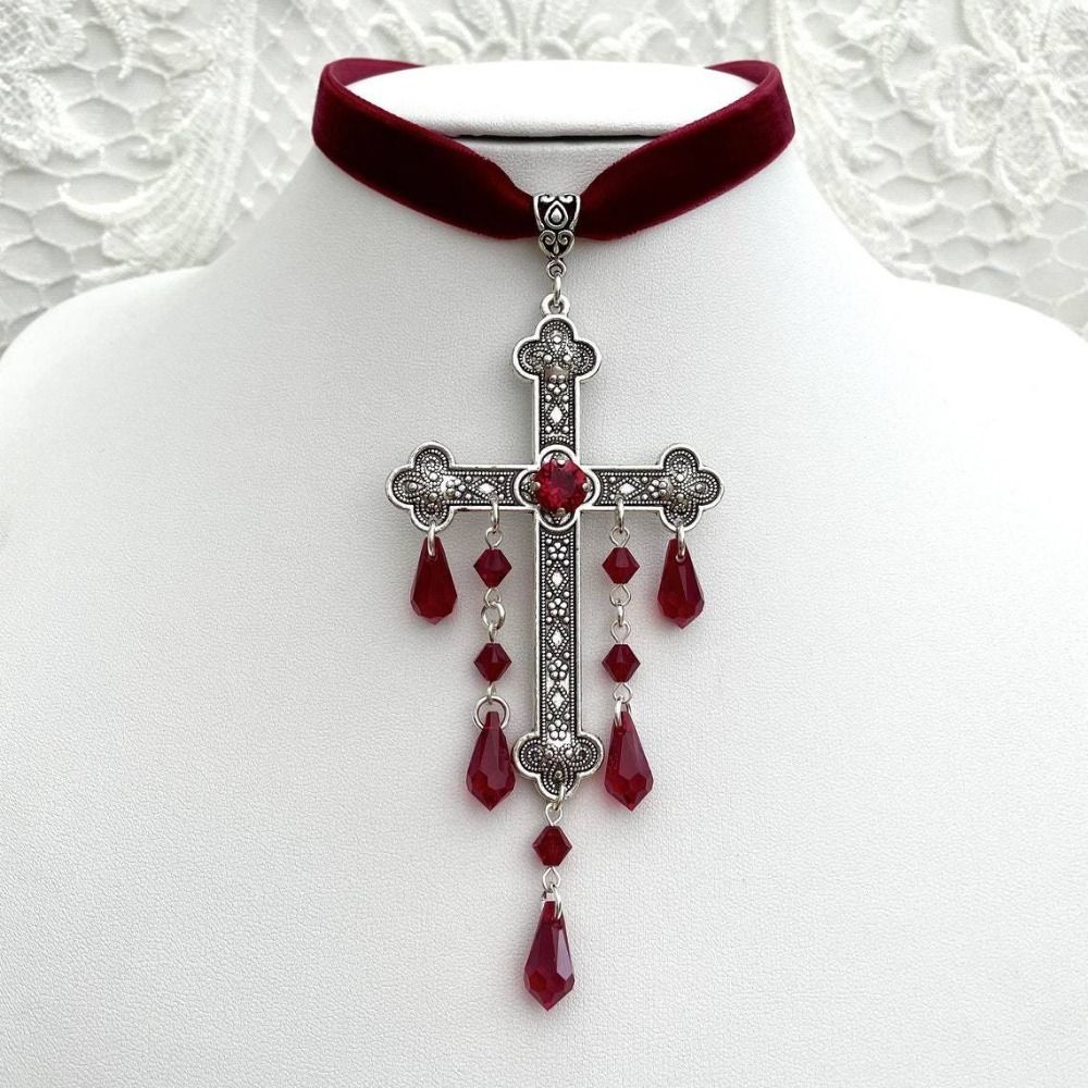 Retro stijl grote kruis hanger - Vintage Fashion Looks recensie en prijs