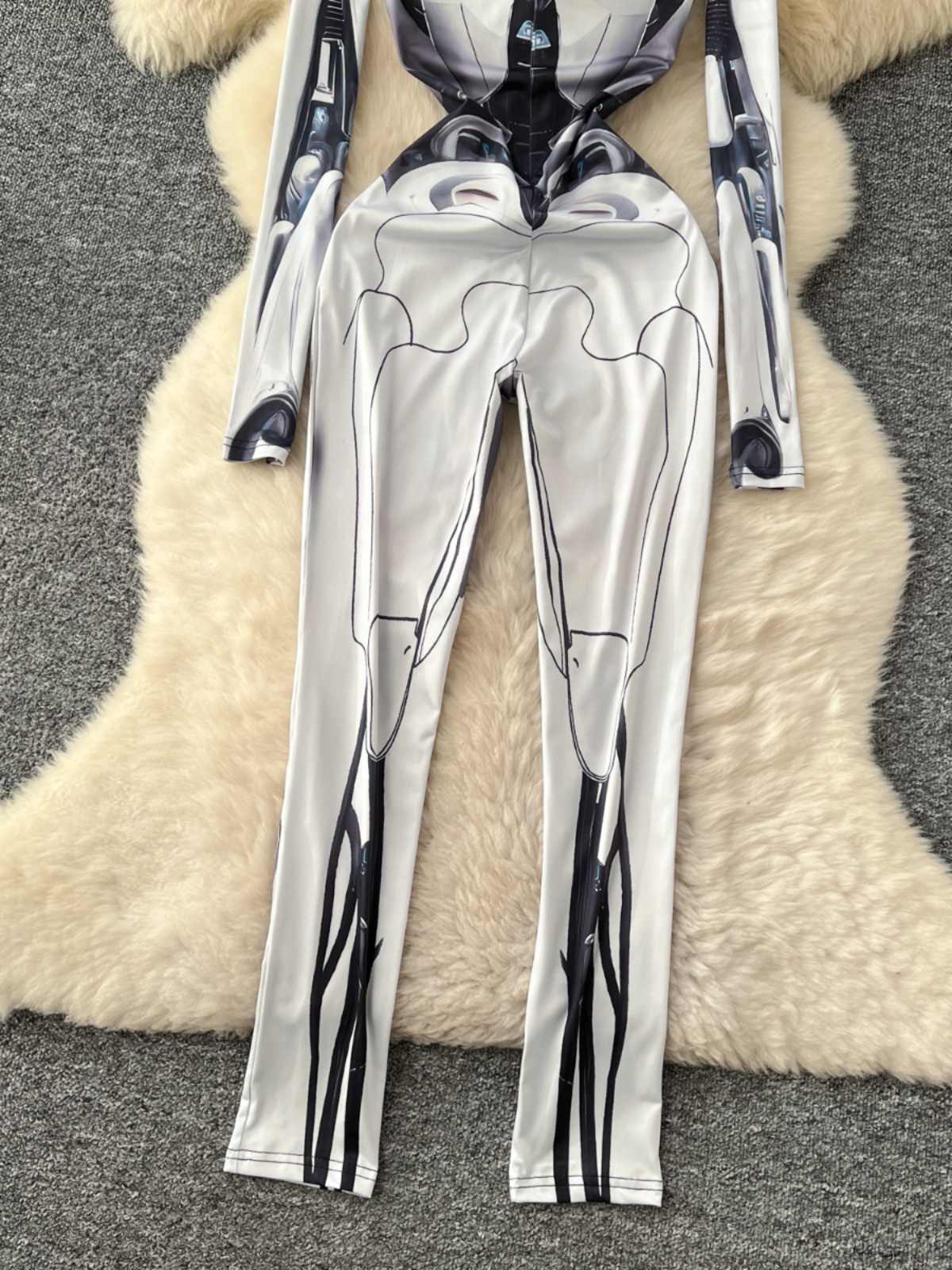 Dames grijze print jumpsuits v - Vintage Fashion Club recensie en prijs